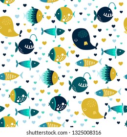 Nahtloses Muster der Farbfische