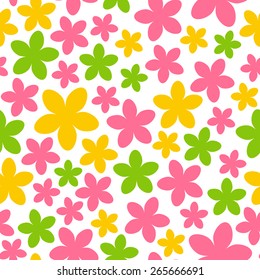 Seamless pattern with color flowers