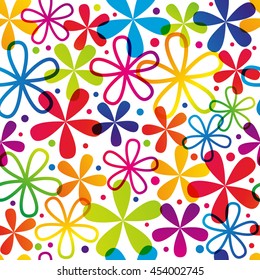 Seamless pattern with color flowers