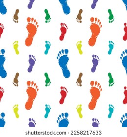 Seamless pattern with color footprint.