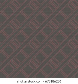 Seamless pattern with color greed from long rectangle.