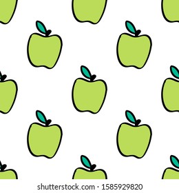 Seamless pattern. Color hand drawn pineapple. Vector