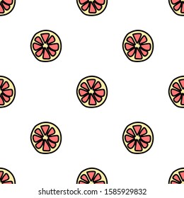 Seamless pattern. Color hand drawn pineapple. Vector