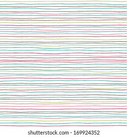 Seamless pattern with color hand drawn lines. Vector illustration