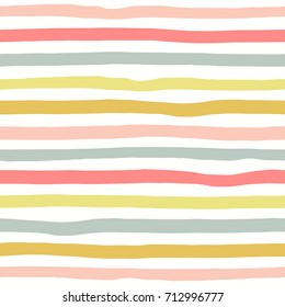 Seamless pattern with color hand drawn stripes