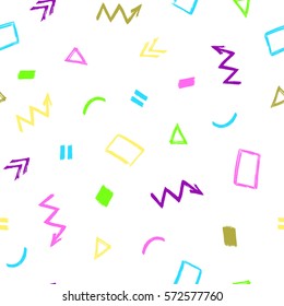 Seamless Pattern With Color Hand-Drawn Abstract Elements