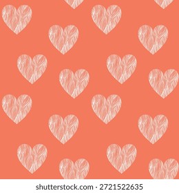 Patrón sin fisuras con corazones de color. Ilustración vectorial de vacaciones de Plantilla. Diseño para tarjeta, postal, cartel, impresión, Anuncio. Corazones coloridos de la historieta en el fondo del color.