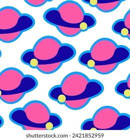 seamless pattern with color icon abstract shape in vector. template for background wallpaper, wrapping, textile in flat style