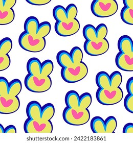 seamless pattern with color icon abstract shape in vector. template for background wallpaper, wrapping, textile in flat style