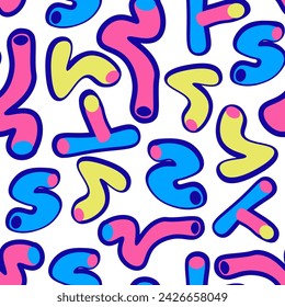 seamless pattern with color icon abstract shape in vector. template for background wallpaper, wrapping, textile in flat style