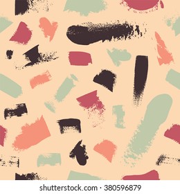 Seamless pattern with color ink strokes.