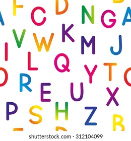 Seamless pattern with color letters