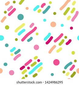 seamless pattern with color line, circles