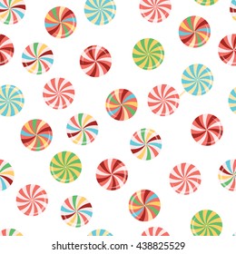 Seamless pattern with color lollipops. Candies and sweets background. Bright and colorful package design.