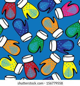 seamless pattern color mitten
