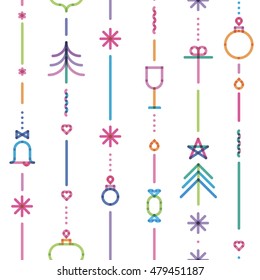 seamless pattern from color New Year's icons a garland