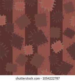 Seamless pattern in color patches. Bright cute background of multicolored scraps of fabric, sewn with different colors of thread. Can be used for fabric design, children's wallpaper, postcards. Vector