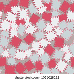 Seamless pattern in color patches. Bright cute background of multicolored scraps of fabric, sewn with different colors of thread. Can be used for fabric design, children's wallpaper, postcards. Vector