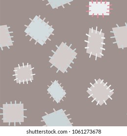 Seamless pattern in color patches. Bright cute background of multicolored scraps of fabric, sewn with different colors of thread. Can be used for fabric design, children's wallpaper, postcards. Vector