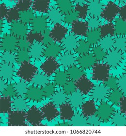 Seamless pattern in color patches. Bright cute background of multicolored scraps of fabric, sewn with different colors of thread. Can be used for fabric design, children's wallpaper, postcards. Vector