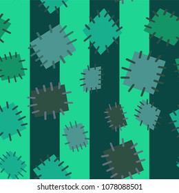 Seamless pattern in color patches. Bright cute background of multicolored scraps of fabric, sewn with different colors of thread. Can be used for fabric design, children's wallpaper, postcards. Vector