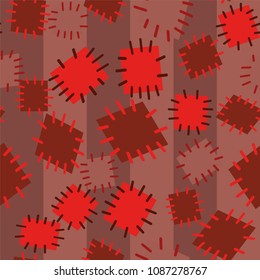 Seamless pattern in color patches. Bright cute background of multicolored scraps of fabric, sewn with different colors of thread. Can be used for fabric design, children's wallpaper, postcards. Vector