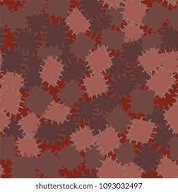 Seamless pattern in color patches. Bright cute background of multicolored scraps of fabric, sewn with different colors of thread. Can be used for fabric design, children's wallpaper, postcards. Vector