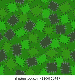 Seamless pattern in color patches. Bright cute background of multicolored scraps of fabric, sewn with different colors of thread. Can be used for fabric design, children's wallpaper, postcards. Vector