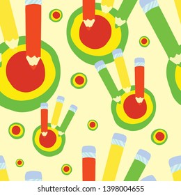Seamless pattern color pencil, back to school concept