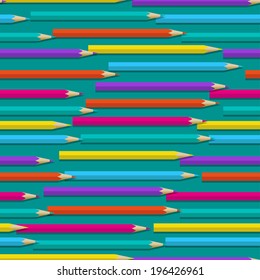 Seamless pattern with color pencils