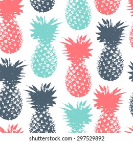 Seamless pattern with color pineapple.