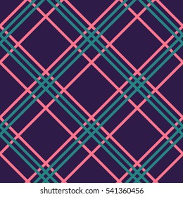 Seamless pattern color purple checkered. Vector backdrop.