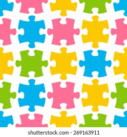 Seamless pattern with color puzzle