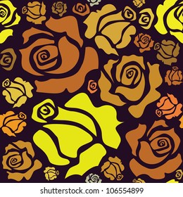 seamless pattern of color roses - illustration