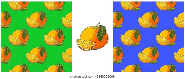 Seamless pattern. Color Set in hand draw style. Can be used for fabric and etc