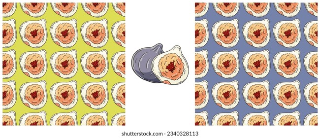 Seamless pattern. Color Set in hand draw style. Can be used for fabric and etc