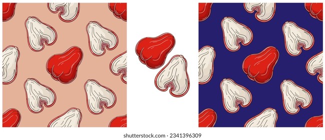 Patrón sin foco. Color Set en estilo de dibujo a mano. Se puede usar para tela y etc