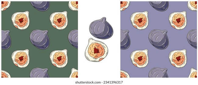 Patrón sin foco. Color Set en estilo de dibujo a mano. Se puede usar para tela y etc