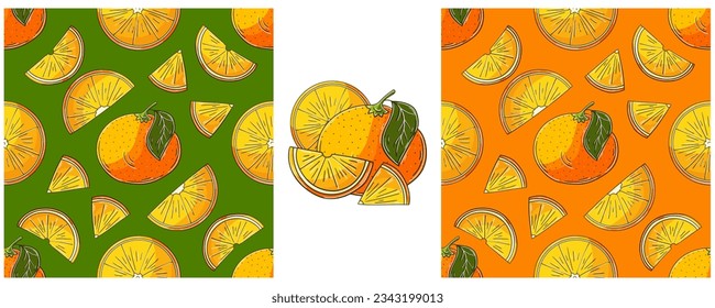 Seamless pattern. Color Set in hand draw style. Can be used for fabric and etc