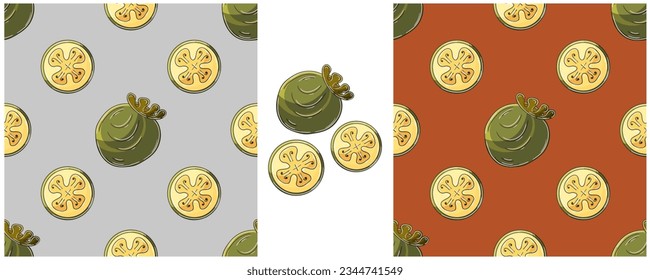 Seamless pattern. Color Set in hand draw style. Can be used for fabric and etc