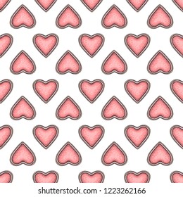 Seamless pattern of color set makeup products