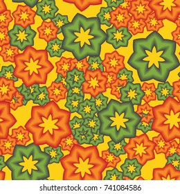 Seamless pattern. Color seven-sided figures. Funny camouflage.