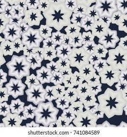 Seamless pattern. Color seven-sided figures. Funny camouflage.