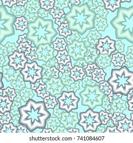 Seamless pattern. Color seven-sided figures. Funny camouflage.