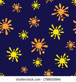 seamless pattern color splashes on navy background