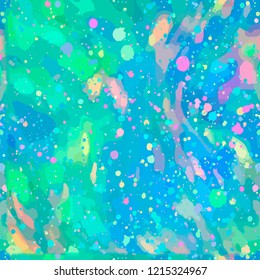 Seamless pattern from color splashes and smudges. Abstract seamless vector color background