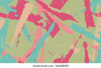 Seamless pattern from color splashes and smudges. Fashion camouflage.