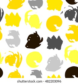 Seamless pattern with color spots on white background. Vector  