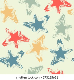 Seamless pattern with color stars.