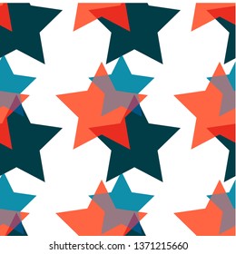 Seamless pattern with color stars. For print, textile, background design. Vector illustration